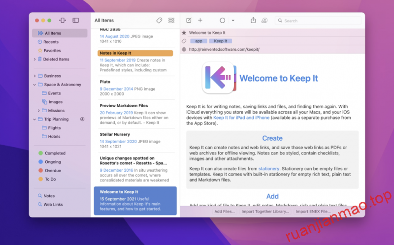 图片[2]-Keep It for mac v2.0.12 英文激活版 Mac笔记软件-软件猫